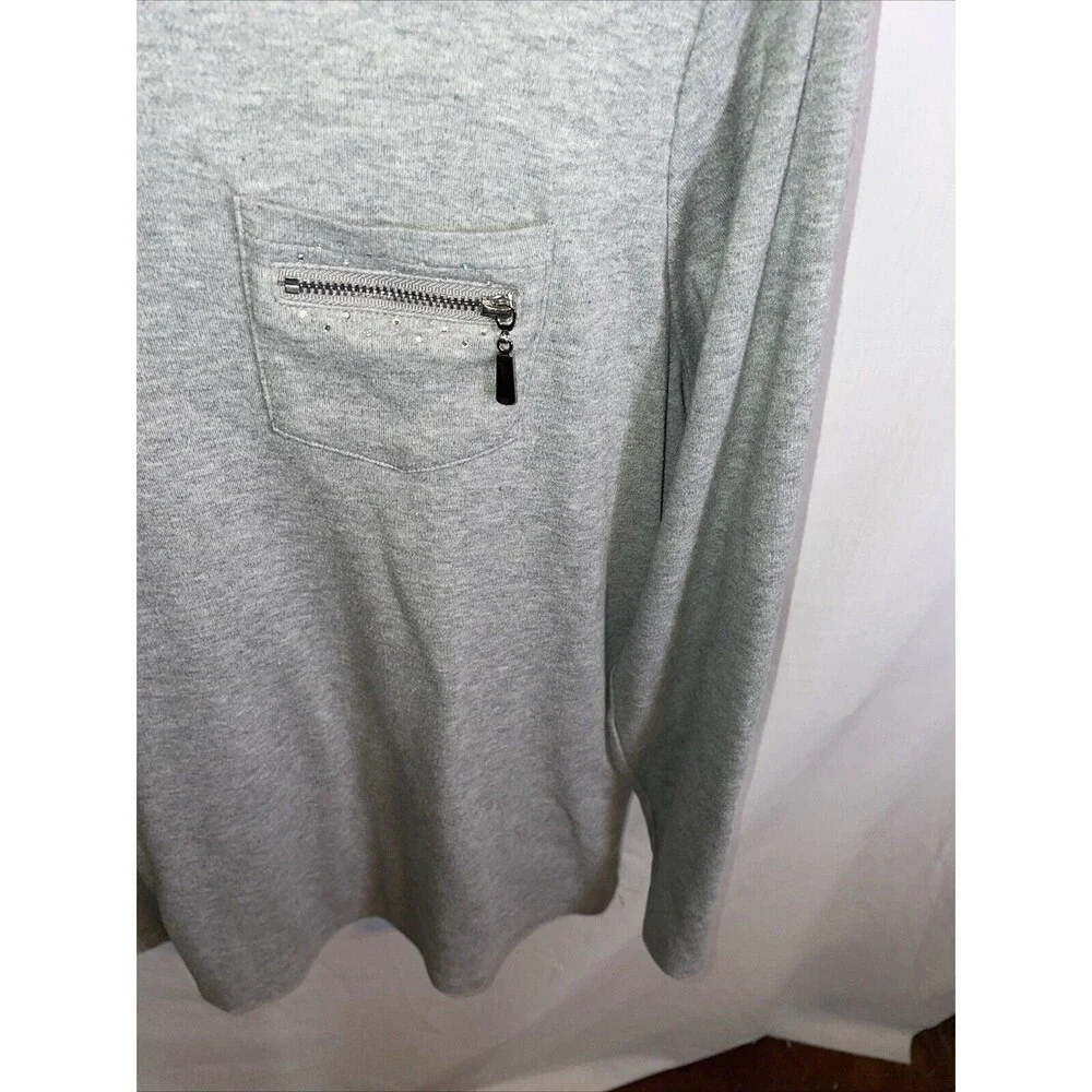 Quacker Factory Women’s Casual Blouse Size Large Gray Comfort Going Out Party